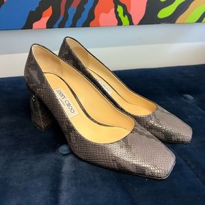 Jimmy Choo Reptile Chunky Heel